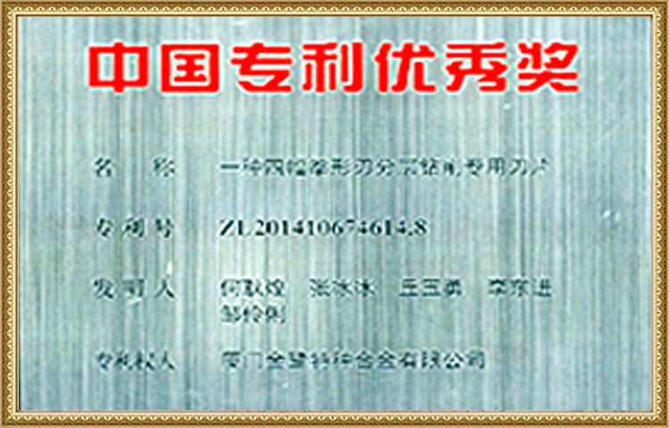 Excellent Patent Award Of China